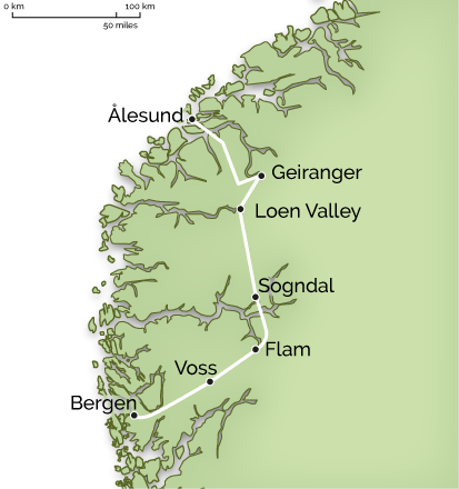 Norway Map - Fairytales & Fjords Trip Map