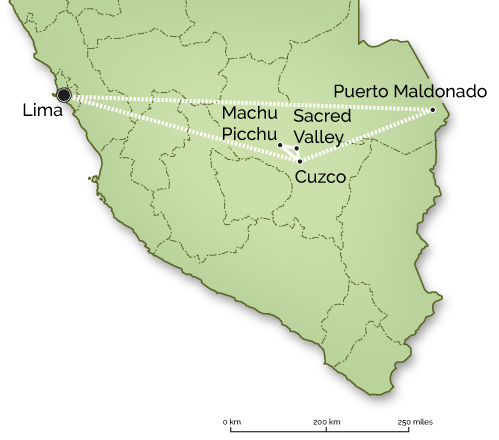 Peru - Condors & Kancha - Trip Map