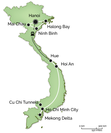 Vietnam - Cyclos & Coracles - Trip Map